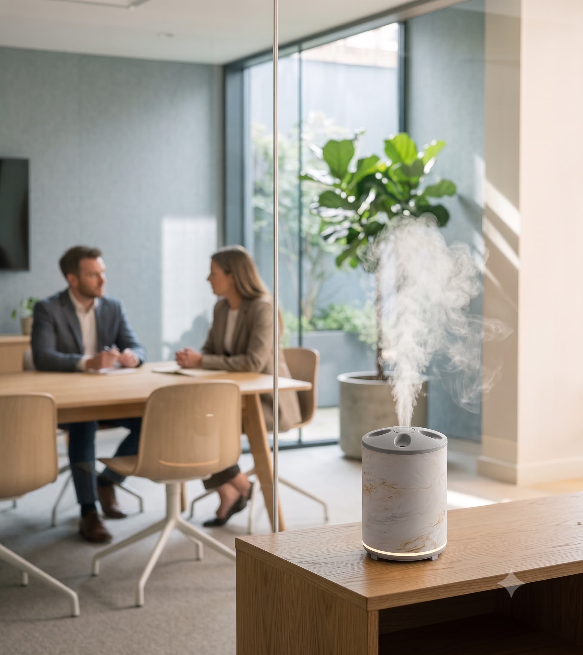 AromaIQ diffuser in a modern office